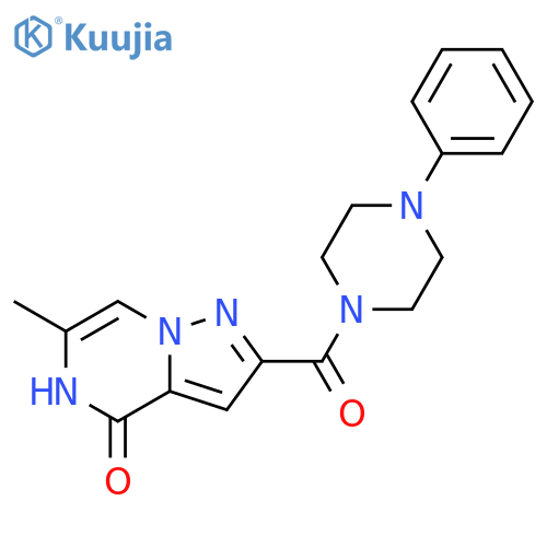 Pyrazolo[1,5-a]pyrazin-4(5H)-one, 6-methyl-2-[(4-phenyl-1-piperazinyl)carbonyl]- structure
