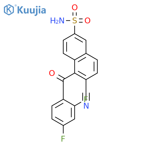 2-Naphthalenesulfonamide, 6-cyano-5-(2,4-difluorobenzoyl)- structure