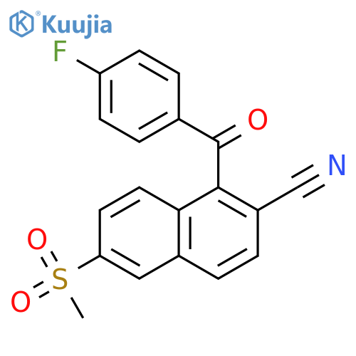 2-Naphthalenecarbonitrile, 1-(4-fluorobenzoyl)-6-(methylsulfonyl)- structure