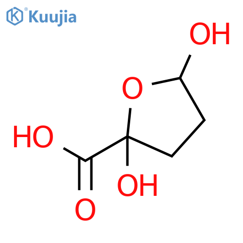 2-Furancarboxylic acid,tetrahydro-2,5-dihydroxy- structure