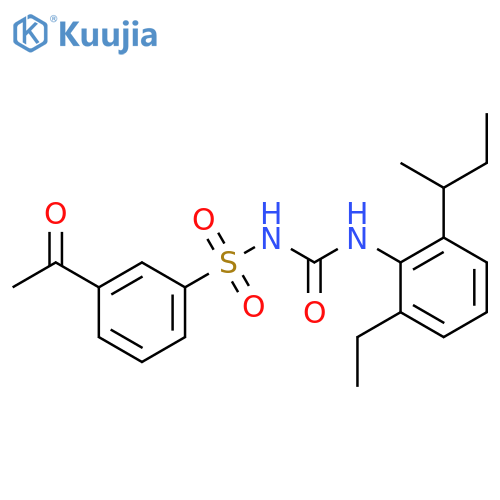 Benzenesulfonamide,3-acetyl-N-[[[2-ethyl-6-(1-methylpropyl)phenyl]amino]carbonyl]- structure