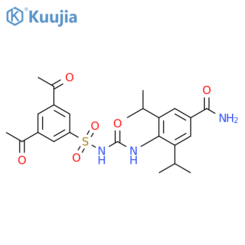 Benzamide,4-[[[[(3,5-diacetylphenyl)sulfonyl]amino]carbonyl]amino]-3,5-bis(1-methylethyl)- structure