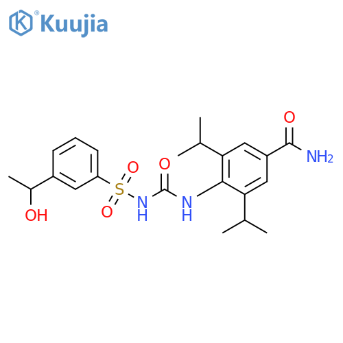 Benzamide,4-[[[[[3-(1-hydroxyethyl)phenyl]sulfonyl]amino]carbonyl]amino]-3,5-bis(1-methylethyl)- structure