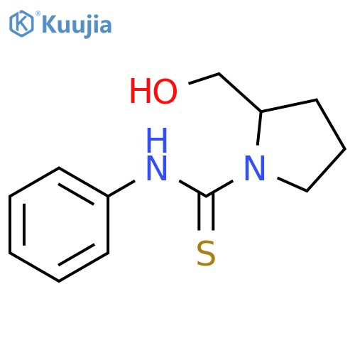 2-(hydroxymethyl)-N-phenylpyrrolidine-1-carbothioamide structure