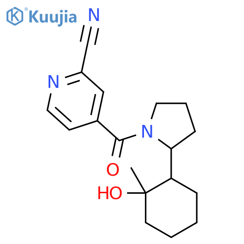 4-[2-(2-Hydroxy-2-methylcyclohexyl)pyrrolidine-1-carbonyl]pyridine-2-carbonitrile structure