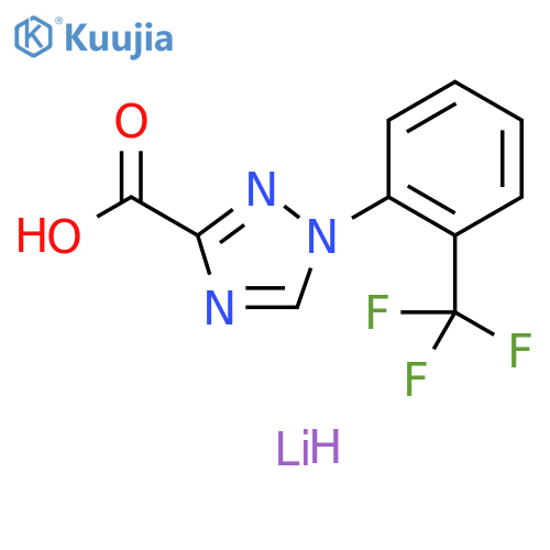 lithium(1+) 1-[2-(trifluoromethyl)phenyl]-1H-1,2,4-triazole-3-ca rboxylate structure