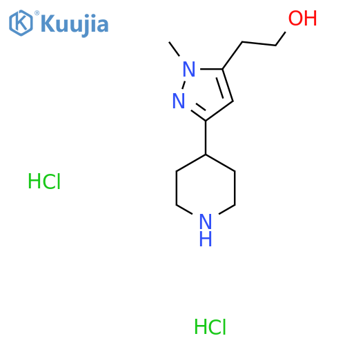 2-(1-Methyl-3-piperidin-4-yl-1H-pyrazol-5-yl)ethanol dihydrochloride structure