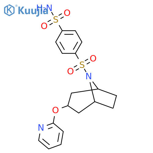 4-{3-(pyridin-2-yloxy)-8-azabicyclo3.2.1octan-8-ylsulfonyl}benzene-1-sulfonamide structure