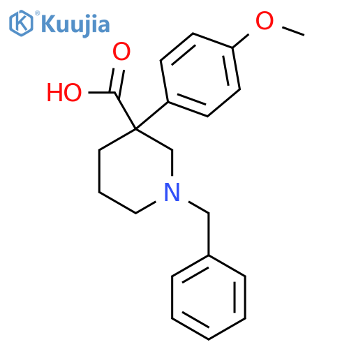 1-Benzyl-3-(4-methoxyphenyl)-piperadine-3-carboxylic acid structure