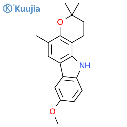 Pyrano[3,2-a]carbazole, 1,2,3,11-tetrahydro-8-methoxy-3,3,5-trimethyl- structure