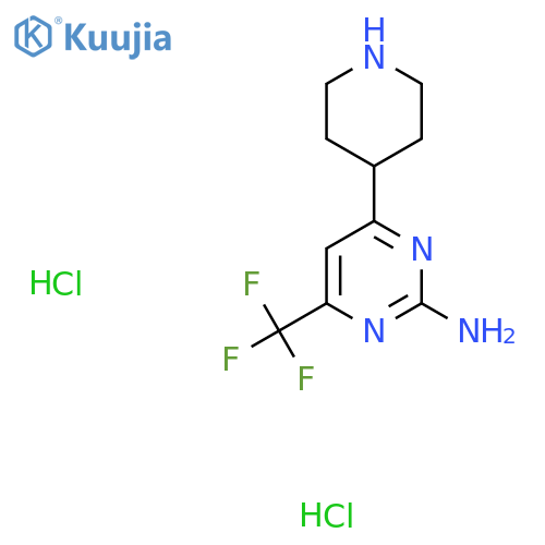 4-Piperidin-4-yl-6-(trifluoromethyl)pyrimidin-2-amine dihydrochloride structure