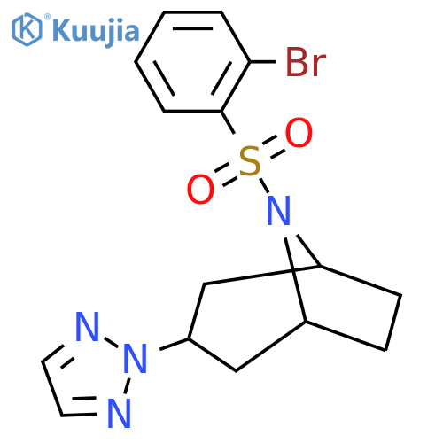 8-(2-bromobenzenesulfonyl)-3-(2H-1,2,3-triazol-2-yl)-8-azabicyclo3.2.1octane structure