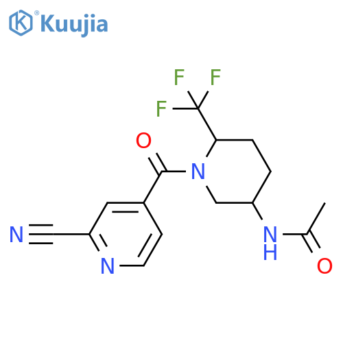 N-[1-(2-cyanopyridine-4-carbonyl)-6-(trifluoromethyl)piperidin-3-yl]acetamide structure