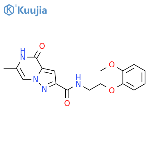 Pyrazolo[1,5-a]pyrazine-2-carboxamide, 4,5-dihydro-N-[2-(2-methoxyphenoxy)ethyl]-6-methyl-4-oxo- structure