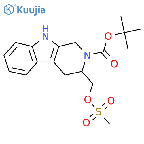 Tert-butyl 3-(methylsulfonyloxymethyl)-1,3,4,9-tetrahydropyrido[3,4-b]indole-2-carboxylate structure