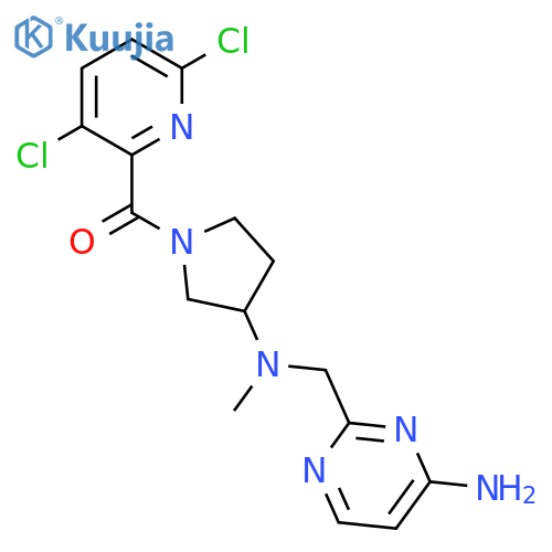[3-[(4-Aminopyrimidin-2-yl)methyl-methylamino]pyrrolidin-1-yl]-(3,6-dichloropyridin-2-yl)methanone structure