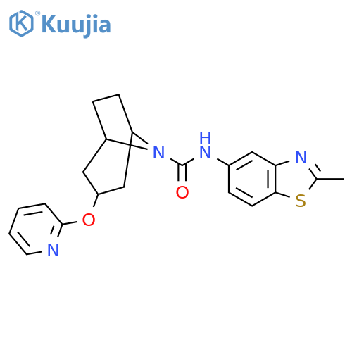 N-(2-methyl-1,3-benzothiazol-5-yl)-3-(pyridin-2-yloxy)-8-azabicyclo3.2.1octane-8-carboxamide structure