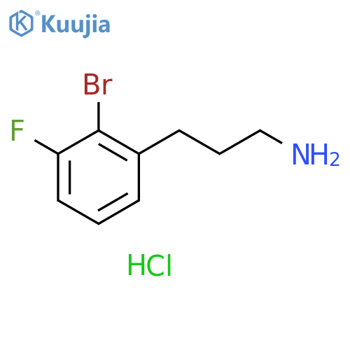 3-(2-bromo-3-fluorophenyl)propan-1-amine
hydrochloride structure
