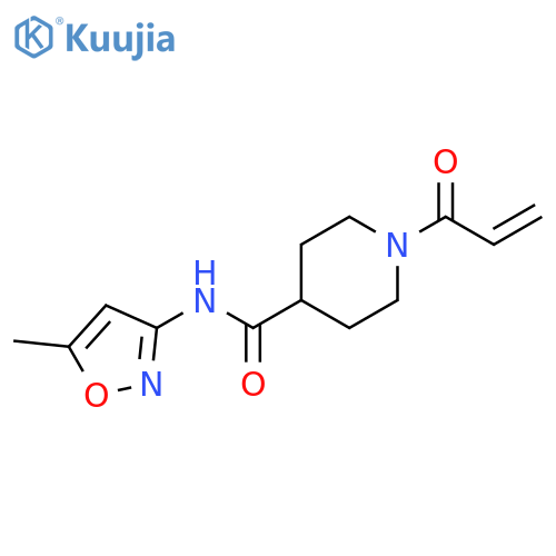 N-(5-methyl-1,2-oxazol-3-yl)-1-(prop-2-enoyl)piperidine-4-carboxamide structure