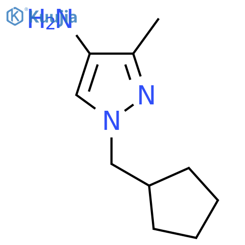 1-(cyclopentylmethyl)-3-methyl-1H-pyrazol-4-amine structure