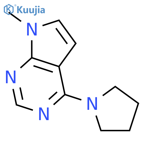 7H-Pyrrolo[2,3-d]pyrimidine,7-methyl-4-(1-pyrrolidinyl)-, hydrochloride (1:1) structure