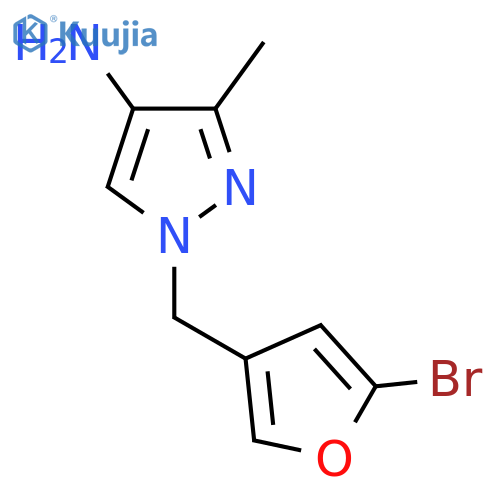 1-(5-bromofuran-3-yl)methyl-3-methyl-1H-pyrazol-4-amine structure
