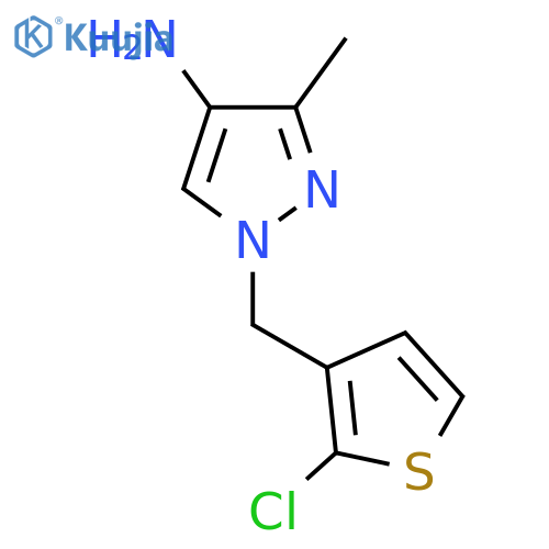 1-(2-chlorothiophen-3-yl)methyl-3-methyl-1H-pyrazol-4-amine structure