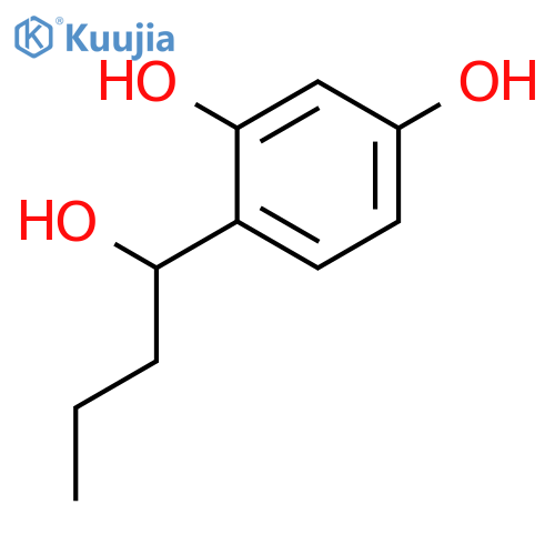 4-(1-hydroxybutyl)benzene-1,3-diol structure