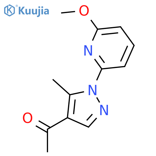 Ethanone, 1-[1-(6-methoxy-2-pyridinyl)-5-methyl-1H-pyrazol-4-yl]- structure