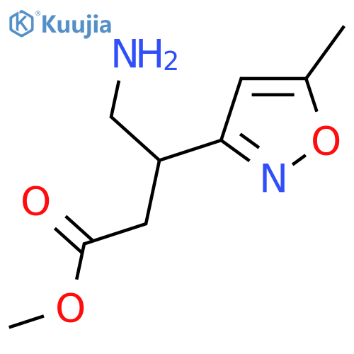 methyl 4-amino-3-(5-methyl-1,2-oxazol-3-yl)butanoate structure