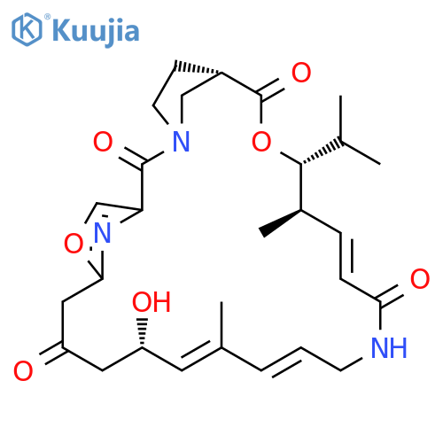 3H-21,18-Nitrilo-1H,22H-pyrrolo[2,1-c][1,8,4,19]dioxadiazacyclotetracosine-1,7,16,22(4H,17H)-tetrone,8,9,14,15,24,25,26,26a-octahydro-14-hydroxy-4,12-dimethyl-3-(1-methylethyl)-,(3R,4R,5E,10E,12E,14S,26aR)- structure