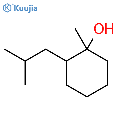 1-methyl-2-(2-methylpropyl)cyclohexan-1-ol structure