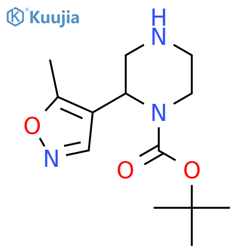 tert-butyl 2-(5-methyl-1,2-oxazol-4-yl)piperazine-1-carboxylate structure