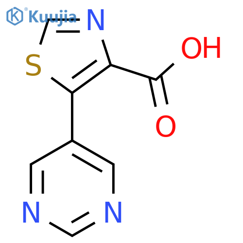 5-(pyrimidin-5-yl)-1,3-thiazole-4-carboxylic acid structure