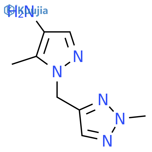 5-methyl-1-(2-methyl-2H-1,2,3-triazol-4-yl)methyl-1H-pyrazol-4-amine structure