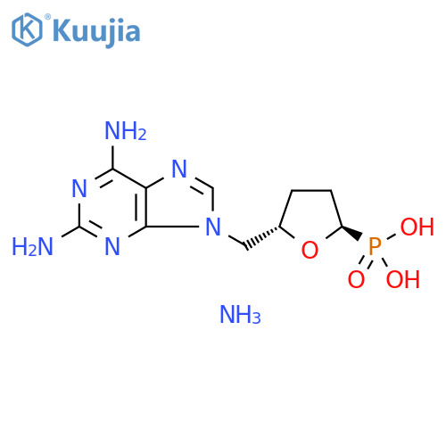 Phosphonic acid, [(2R,5S)-5-[(2,6-diamino-9H-purin-9-yl)methyl]tetrahydro-2-furanyl]-, monoammonium salt (9CI) structure