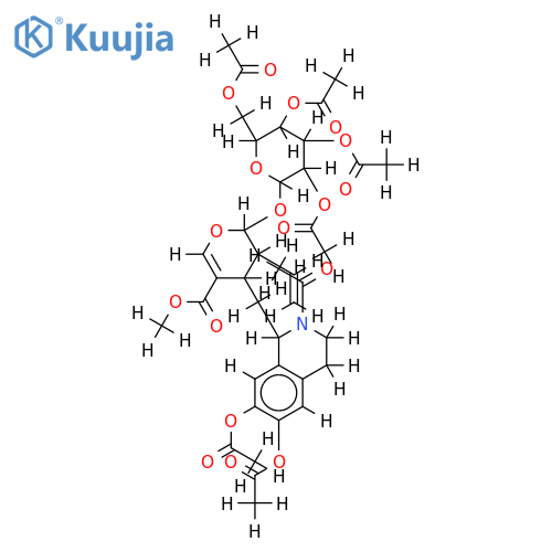 (4S)-4r-((R)-6,7-diacetoxy-2-acetyl-1,2,3,4-tetrahydro-isoquinolin-1-ylmethyl)-6t-(tetra-O-acetyl-beta-D-glucopyranosyloxy)-5c-vinyl-5,6-dihydro-4H-pyran-3-carboxylic acid methyl ester structure