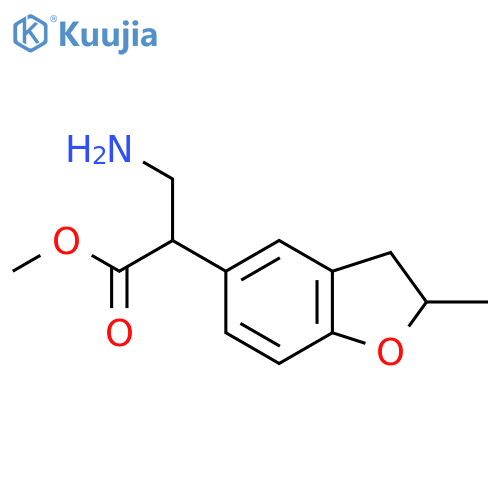 methyl 3-amino-2-(2-methyl-2,3-dihydro-1-benzofuran-5-yl)propanoate structure