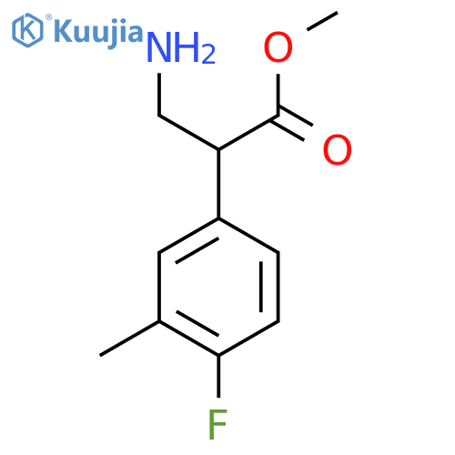methyl 3-amino-2-(4-fluoro-3-methylphenyl)propanoate structure