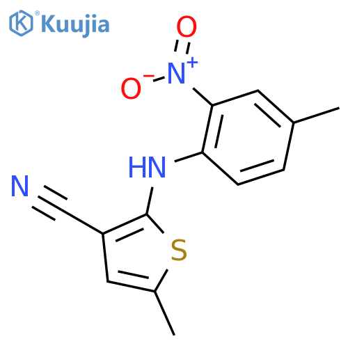 3-Thiophenecarbonitrile, 5-methyl-2-[(4-methyl-2-nitrophenyl)amino]- structure