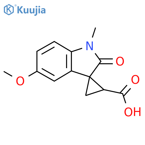 5'-methoxy-1'-methyl-2'-oxo-1',2'-dihydrospirocyclopropane-1,3'-indole-2-carboxylic acid structure