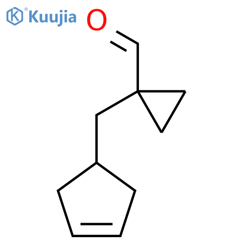 1-(cyclopent-3-en-1-yl)methylcyclopropane-1-carbaldehyde structure