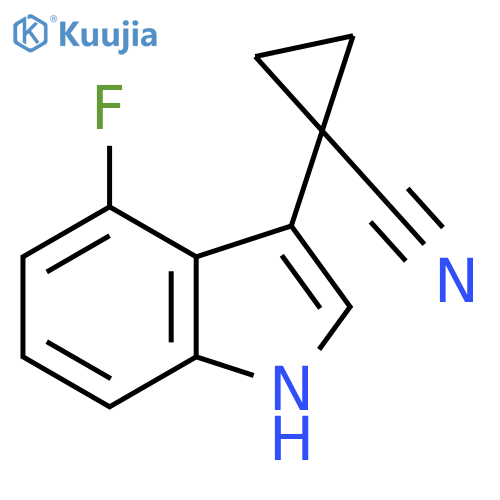 1-(4-fluoro-1H-indol-3-yl)cyclopropane-1-carbonitrile structure