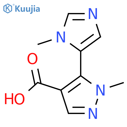 1-methyl-5-(1-methyl-1H-imidazol-5-yl)-1H-pyrazole-4-carboxylic acid structure