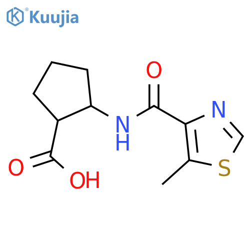 2-(5-Methylthiazole-4-carboxamido)cyclopentane-1-carboxylic acid structure