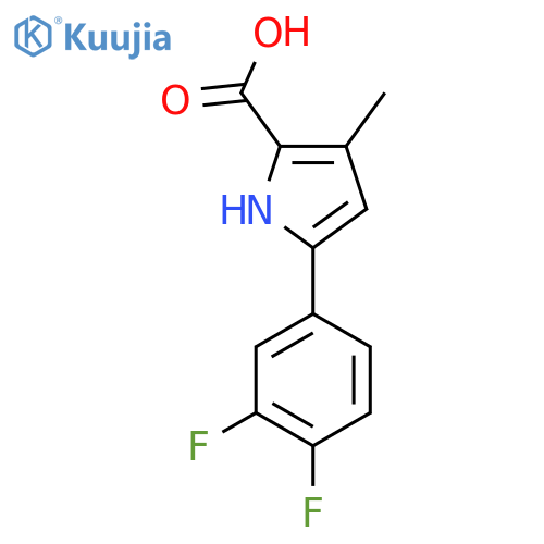 5-(3,4-Difluorophenyl)-3-methyl-1H-pyrrole-2-carboxylic acid structure