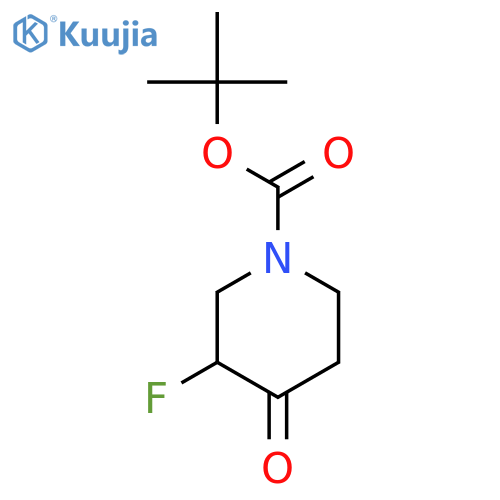 Tert-butyl 3-fluoro-4-oxopiperidine-1-carboxylate structure