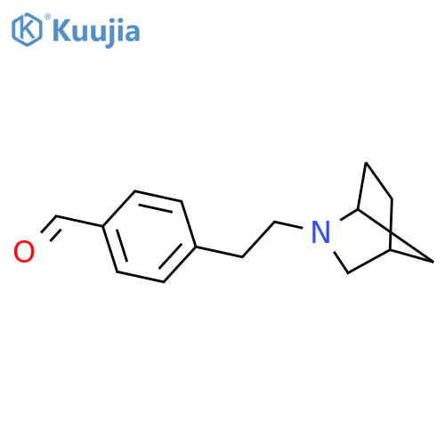 4-(2-{2-azabicyclo2.2.1heptan-2-yl}ethyl)benzaldehyde structure