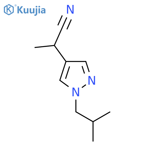 2-1-(2-methylpropyl)-1H-pyrazol-4-ylpropanenitrile structure