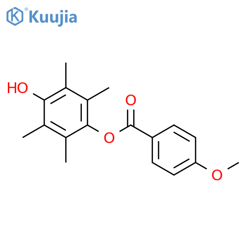 Benzoic acid, 4-methoxy-, 4-hydroxy-2,3,5,6-tetramethylphenyl ester structure